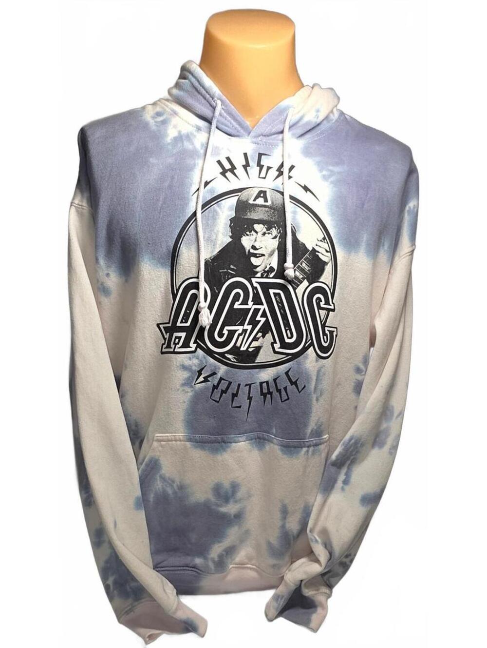 AC/DC High Voltage Tie-Dye Hoodie Sweatshirt Size 1X